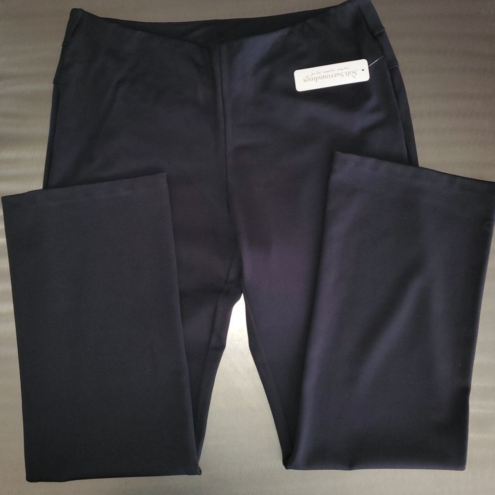 Soft Surroundings Perfect Ponte Black Bootcut Pull-On Pants 1X NWT